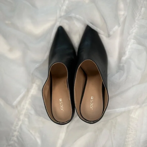 Women's Size 10 Black Leather Mules from Joe's 3.5" Block Heel - Picture 3 of 8